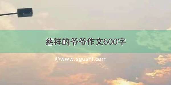 慈祥的爷爷作文600字