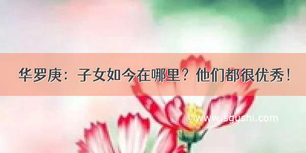 华罗庚：子女如今在哪里？他们都很优秀！