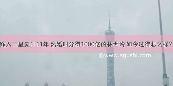 嫁入三星豪门11年 离婚时分得1000亿的林世玲 如今过得怎么样？