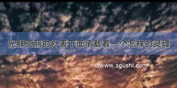 光鲜亮丽的外表下面承载着一个怎样的灵魂