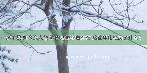 彭于晏 如今变大叔 鲜肉形象不复存在 这些年他经历了什么？