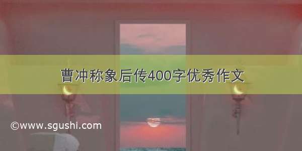 曹冲称象后传400字优秀作文