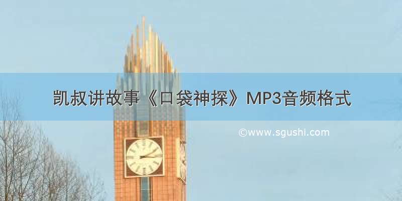 凯叔讲故事《口袋神探》MP3音频格式