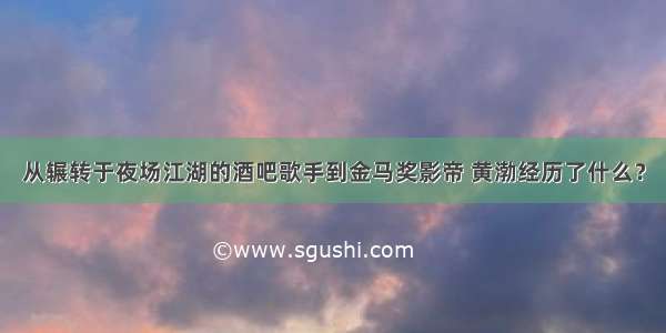 从辗转于夜场江湖的酒吧歌手到金马奖影帝 黄渤经历了什么？