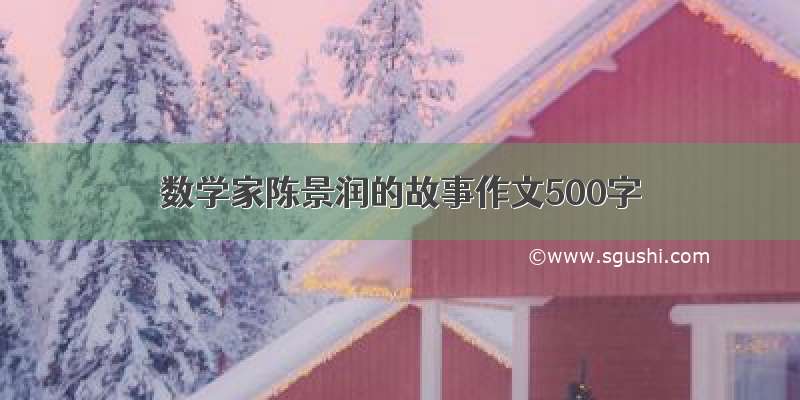 数学家陈景润的故事作文500字