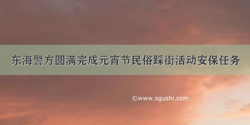 东海警方圆满完成元宵节民俗踩街活动安保任务