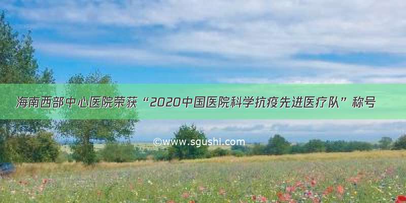 海南西部中心医院荣获“2020中国医院科学抗疫先进医疗队”称号