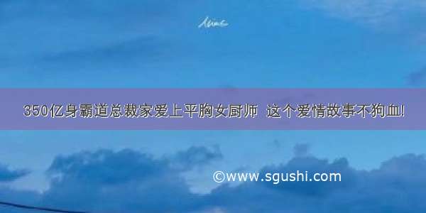 350亿身霸道总裁家爱上平胸女厨师  这个爱情故事不狗血!