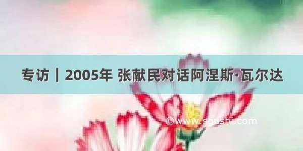 专访｜2005年 张献民对话阿涅斯·瓦尔达