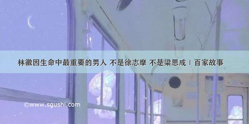 林徽因生命中最重要的男人 不是徐志摩 不是梁思成｜百家故事