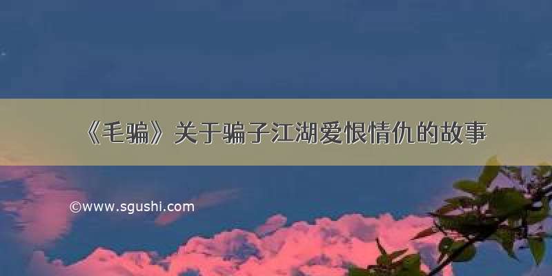 《毛骗》关于骗子江湖爱恨情仇的故事