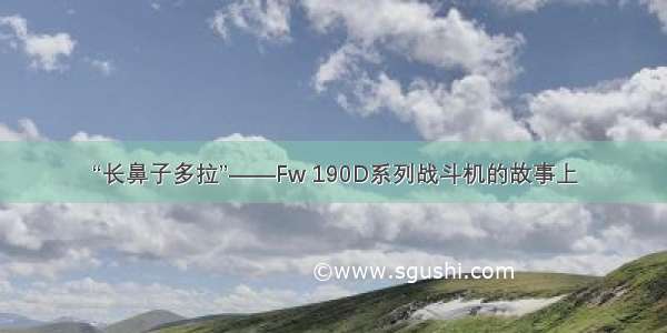 “长鼻子多拉”——Fw 190D系列战斗机的故事上