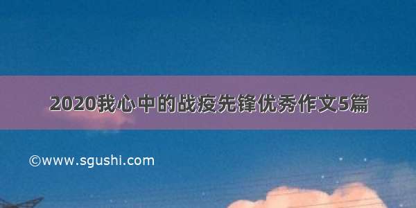 2020我心中的战疫先锋优秀作文5篇