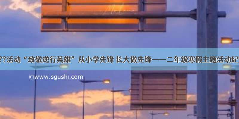 附校??活动“致敬逆行英雄”从小学先锋 长大做先锋——二年级寒假主题活动纪实