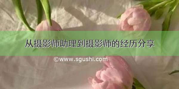 从摄影师助理到摄影师的经历分享