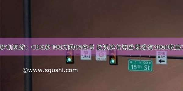 梦幻西游：CBG卖100万的09空号 仅凭这专用武器就有3000收藏？