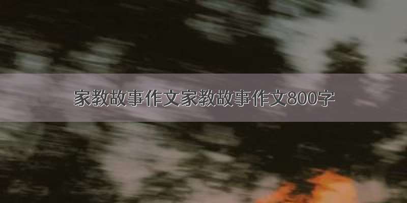 家教故事作文家教故事作文800字