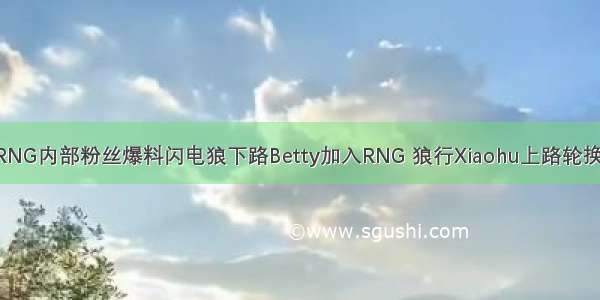 RNG内部粉丝爆料闪电狼下路Betty加入RNG 狼行Xiaohu上路轮换！