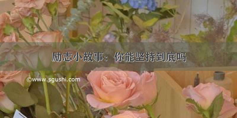 励志小故事：你能坚持到底吗