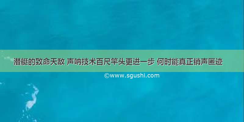 潜艇的致命天敌 声呐技术百尺竿头更进一步 何时能真正销声匿迹