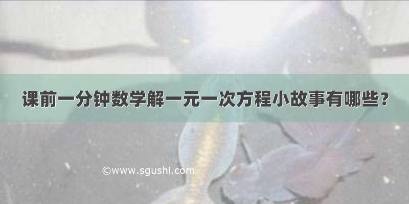 课前一分钟数学解一元一次方程小故事有哪些？