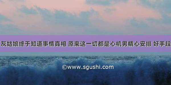 灰姑娘终于知道事情真相 原来这一切都是心机男精心安排 好手段