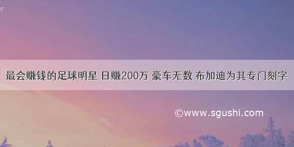 最会赚钱的足球明星 日赚200万 豪车无数 布加迪为其专门刻字