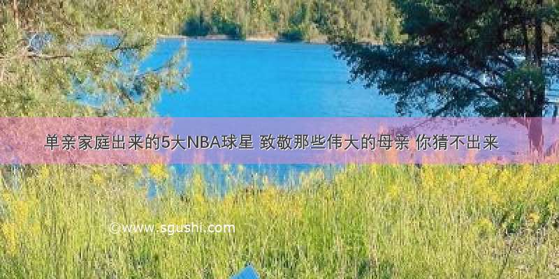 单亲家庭出来的5大NBA球星 致敬那些伟大的母亲 你猜不出来