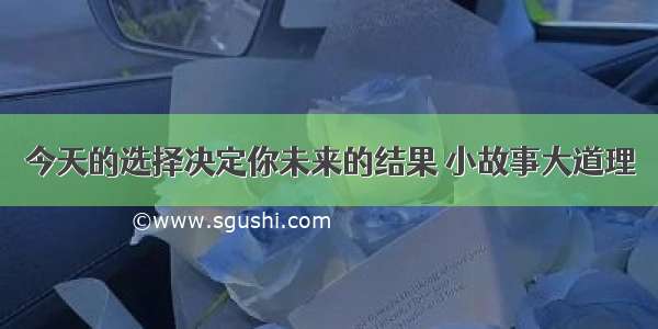 今天的选择决定你未来的结果 小故事大道理