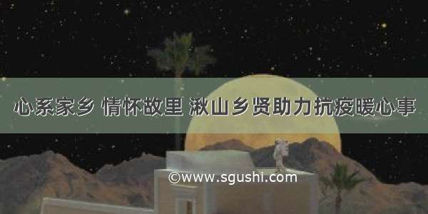 心系家乡 情怀故里 湫山乡贤助力抗疫暖心事