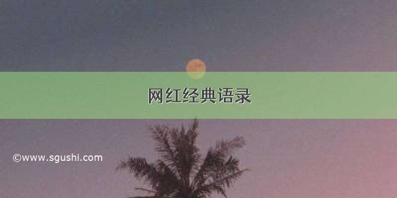 网红经典语录