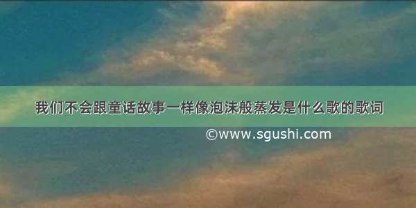 我们不会跟童话故事一样像泡沫般蒸发是什么歌的歌词