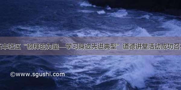 长丰社区“榜样的力量—学习身边先进典型”道德讲堂活动成功召开