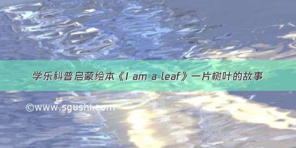 学乐科普启蒙绘本《I am a leaf》一片树叶的故事