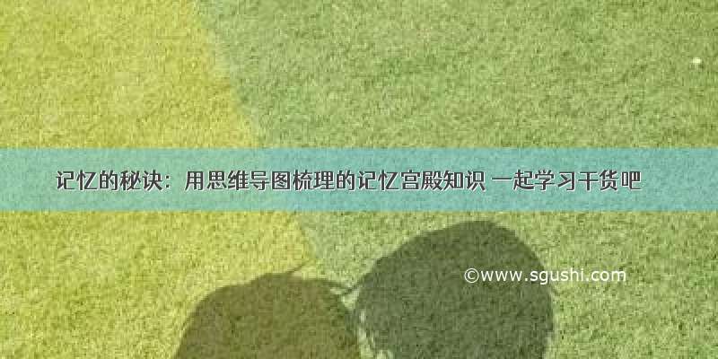 记忆的秘诀：用思维导图梳理的记忆宫殿知识 一起学习干货吧