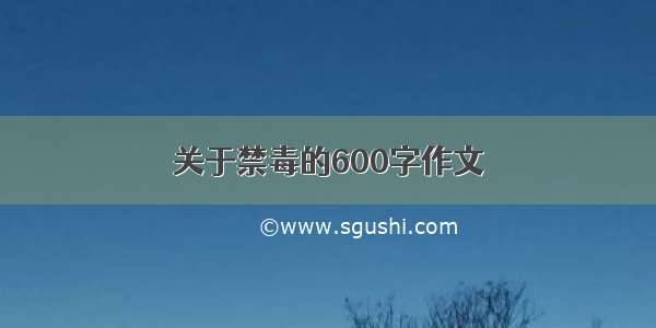 关于禁毒的600字作文