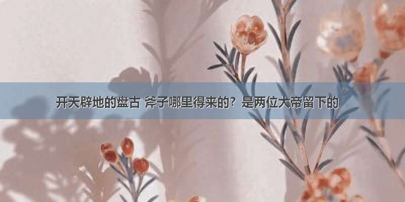 开天辟地的盘古 斧子哪里得来的？是两位大帝留下的