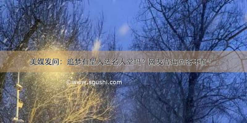 美媒发问：追梦有望入选名人堂吗？网友普遍回答不配！