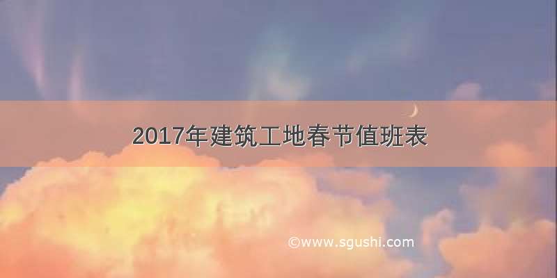 2017年建筑工地春节值班表