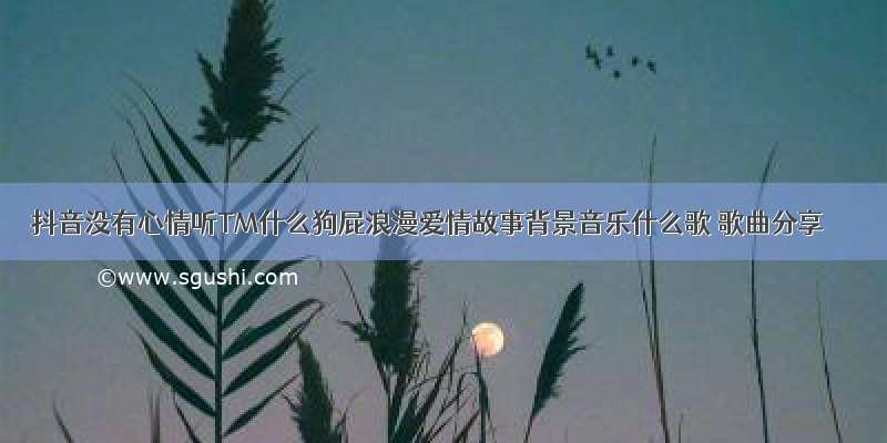 抖音没有心情听TM什么狗屁浪漫爱情故事背景音乐什么歌 歌曲分享