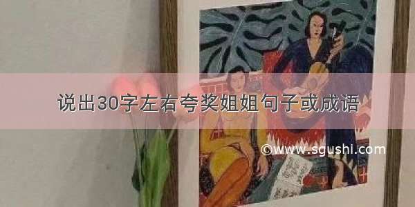 说出30字左右夸奖姐姐句子或成语