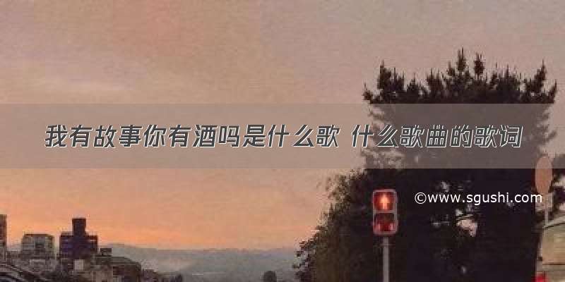 我有故事你有酒吗是什么歌 什么歌曲的歌词