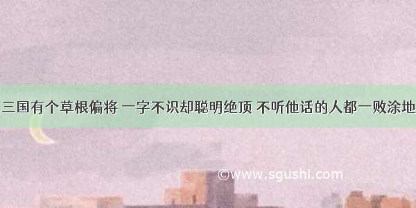 三国有个草根偏将 一字不识却聪明绝顶 不听他话的人都一败涂地