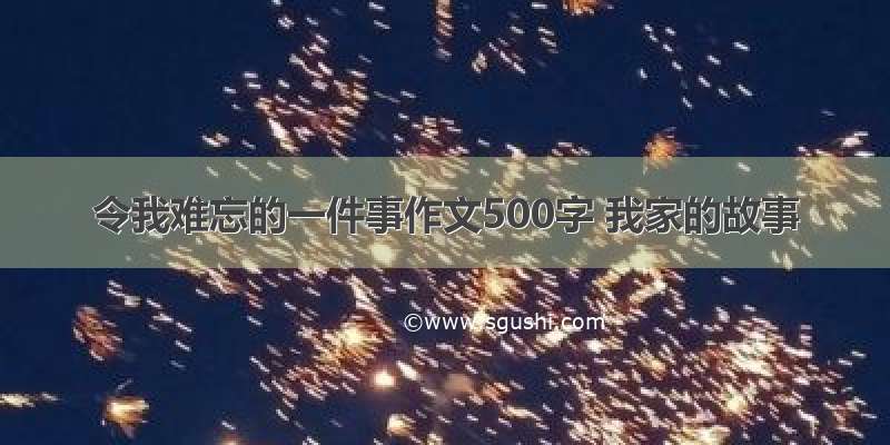 令我难忘的一件事作文500字 我家的故事