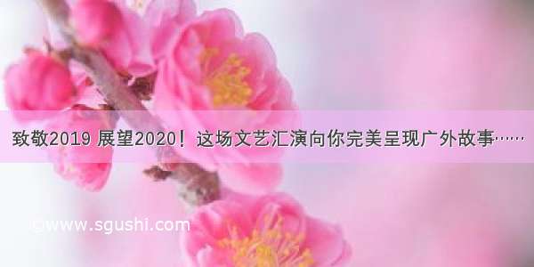 致敬2019 展望2020！这场文艺汇演向你完美呈现广外故事……