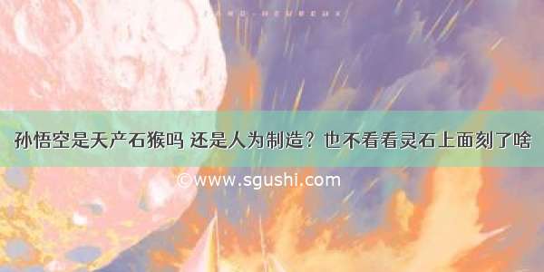 孙悟空是天产石猴吗 还是人为制造？也不看看灵石上面刻了啥