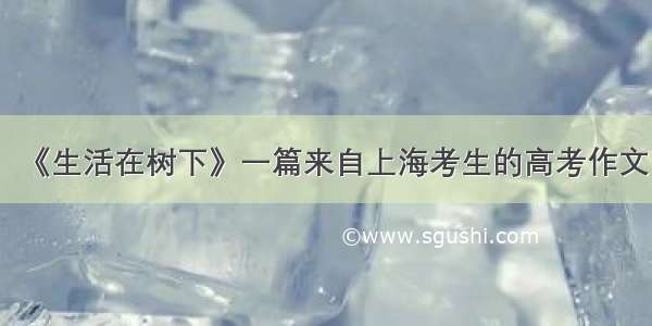 《生活在树下》一篇来自上海考生的高考作文