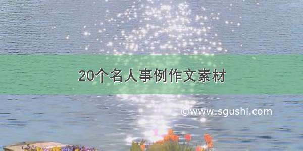 20个名人事例作文素材