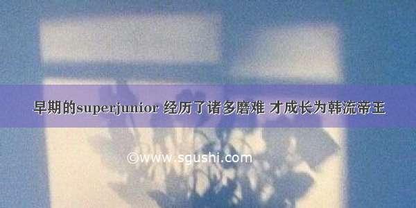 早期的superjunior 经历了诸多磨难 才成长为韩流帝王