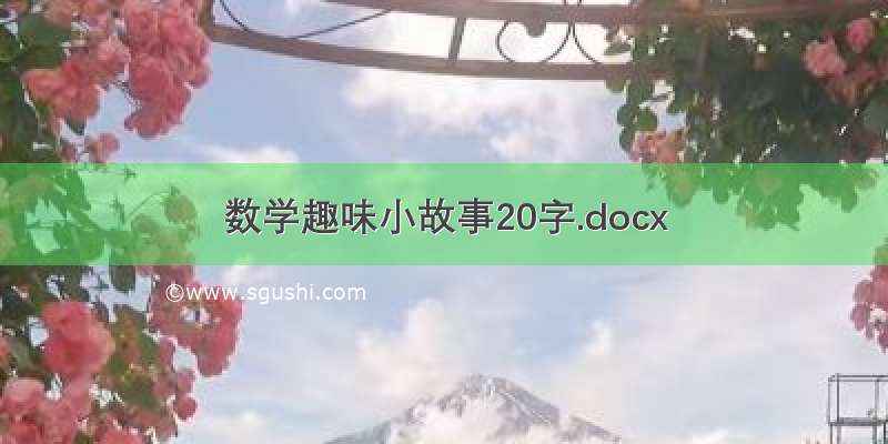 数学趣味小故事20字.docx